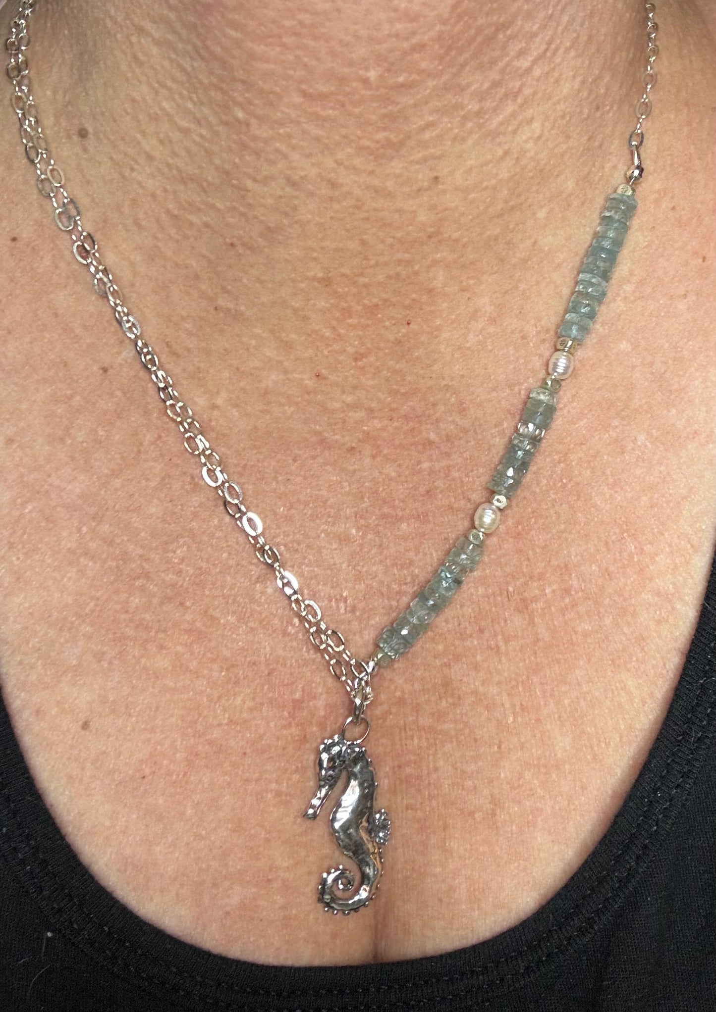 Seahorse Aquamarine Candy Necklace