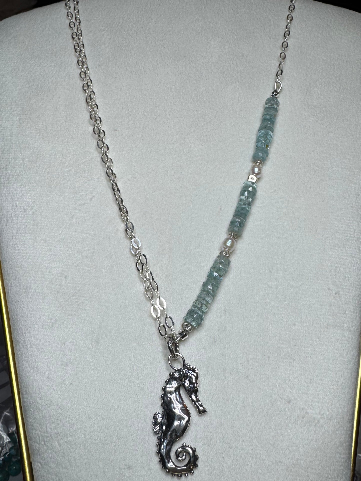 Seahorse Aquamarine Candy Necklace