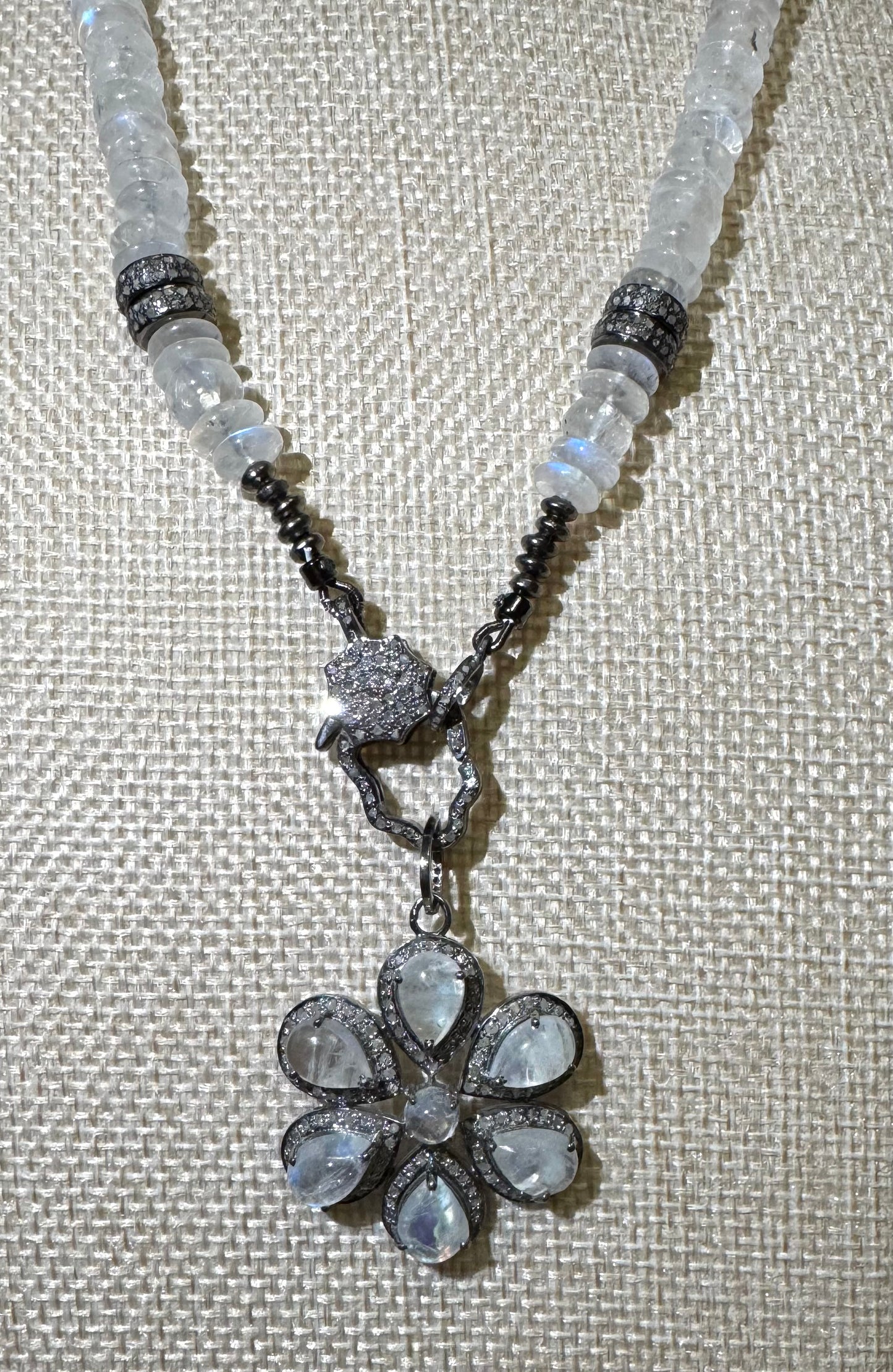 Rainbow Moonstone Candy Necklace