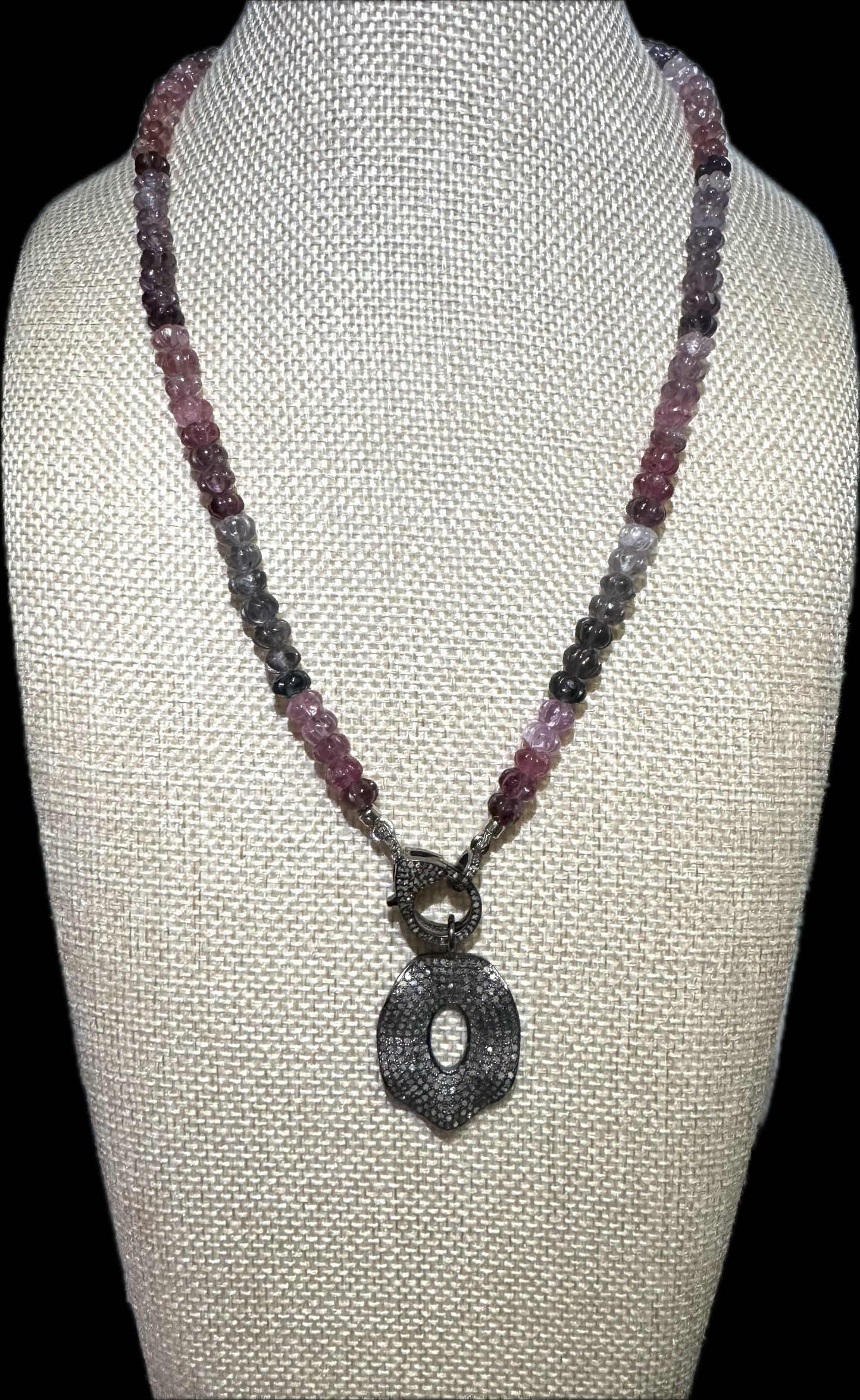 Sterling Pave Diamond Wavy Pendant