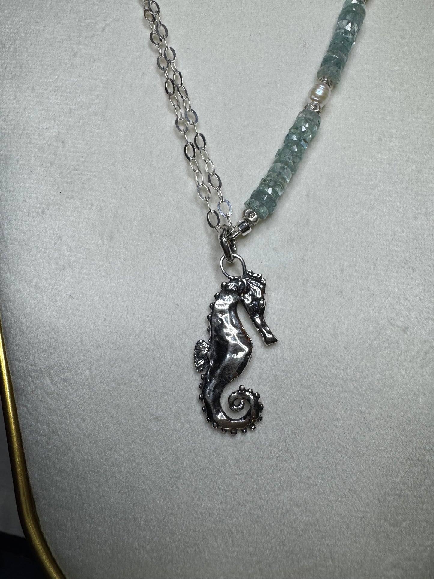 Seahorse Aquamarine Candy Necklace