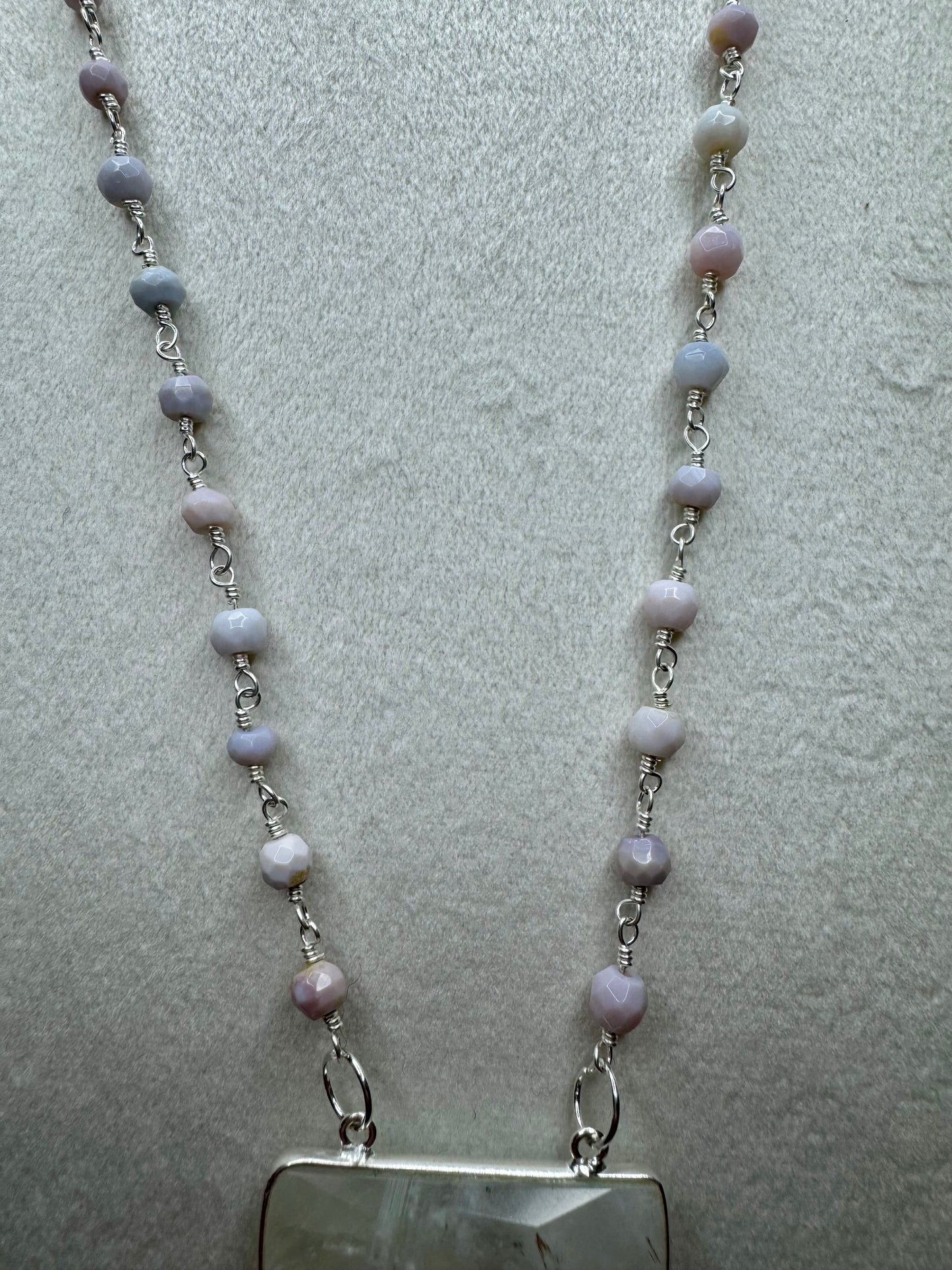Moonstone and Peruvian Opal Candy Necklace
