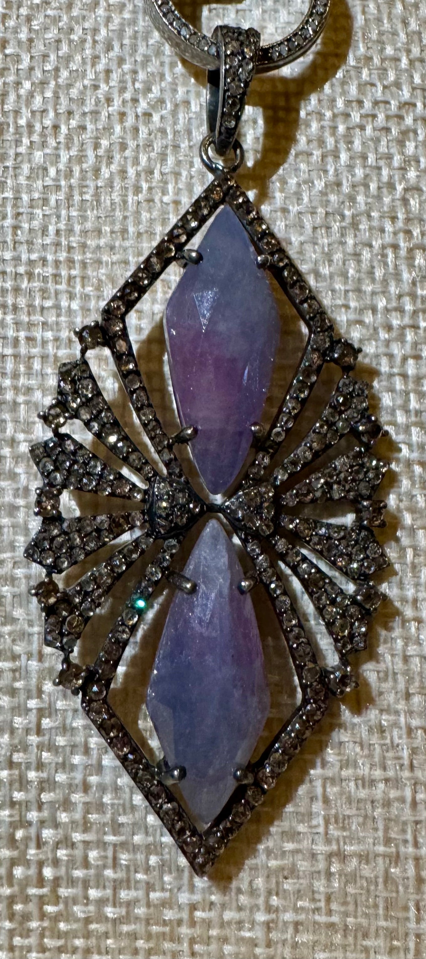 Purple Sapphire & Diamond Candy Marquise Pendant - bcg Black Label