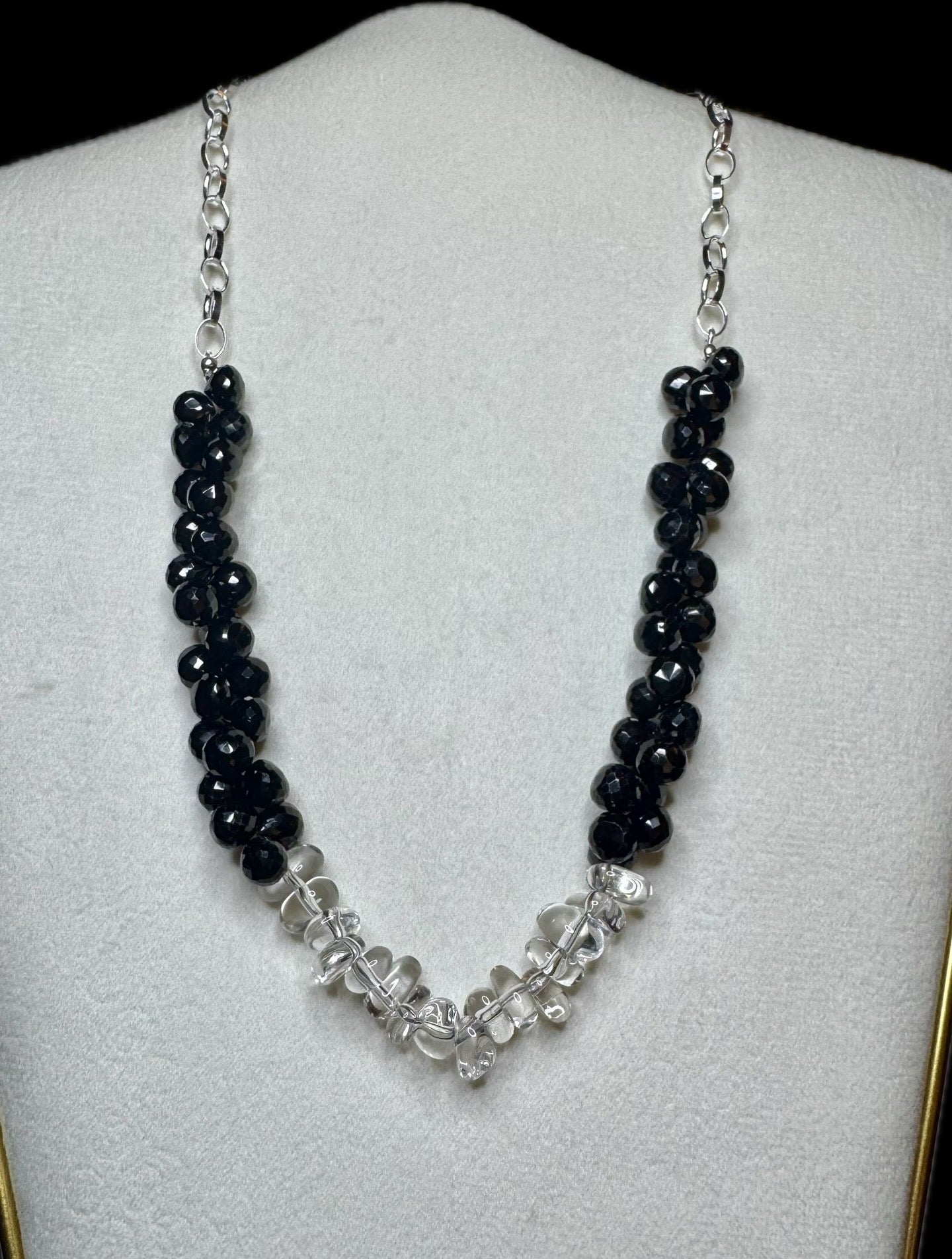 Black Spinel Crystal Quartz Candy Necklace