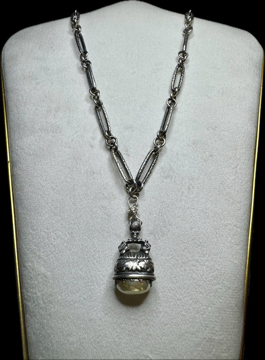 Antiqued Sterling Candy Necklace