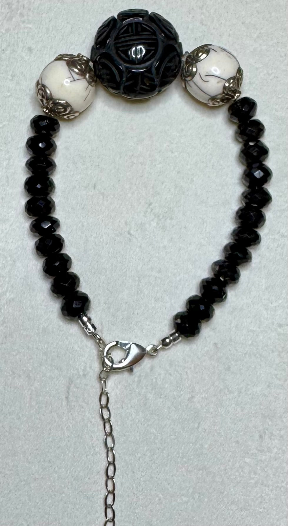 Carved Black Aggie Bracelet