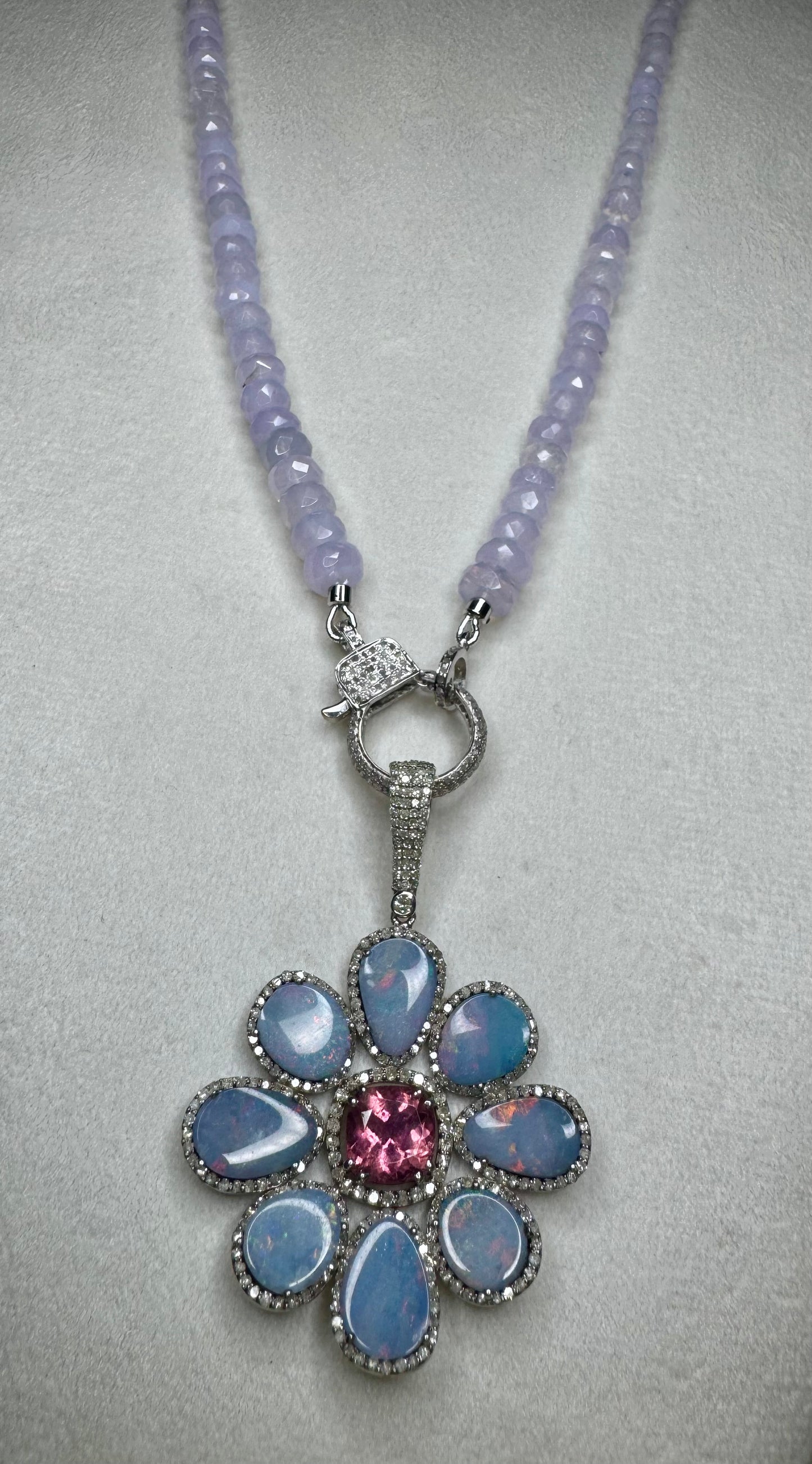 Lavender Moon Quartz Candy Necklace