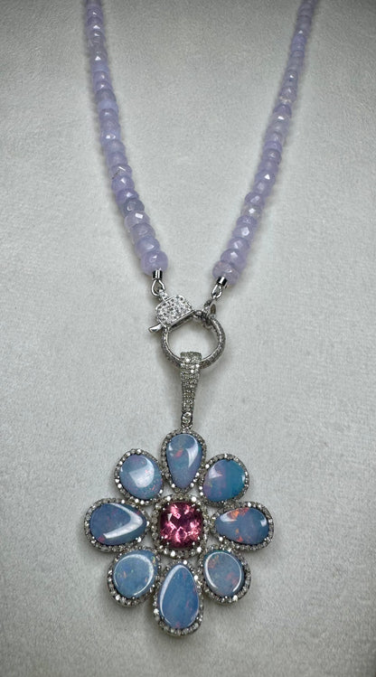 Lavender Moon Quartz Candy Necklace