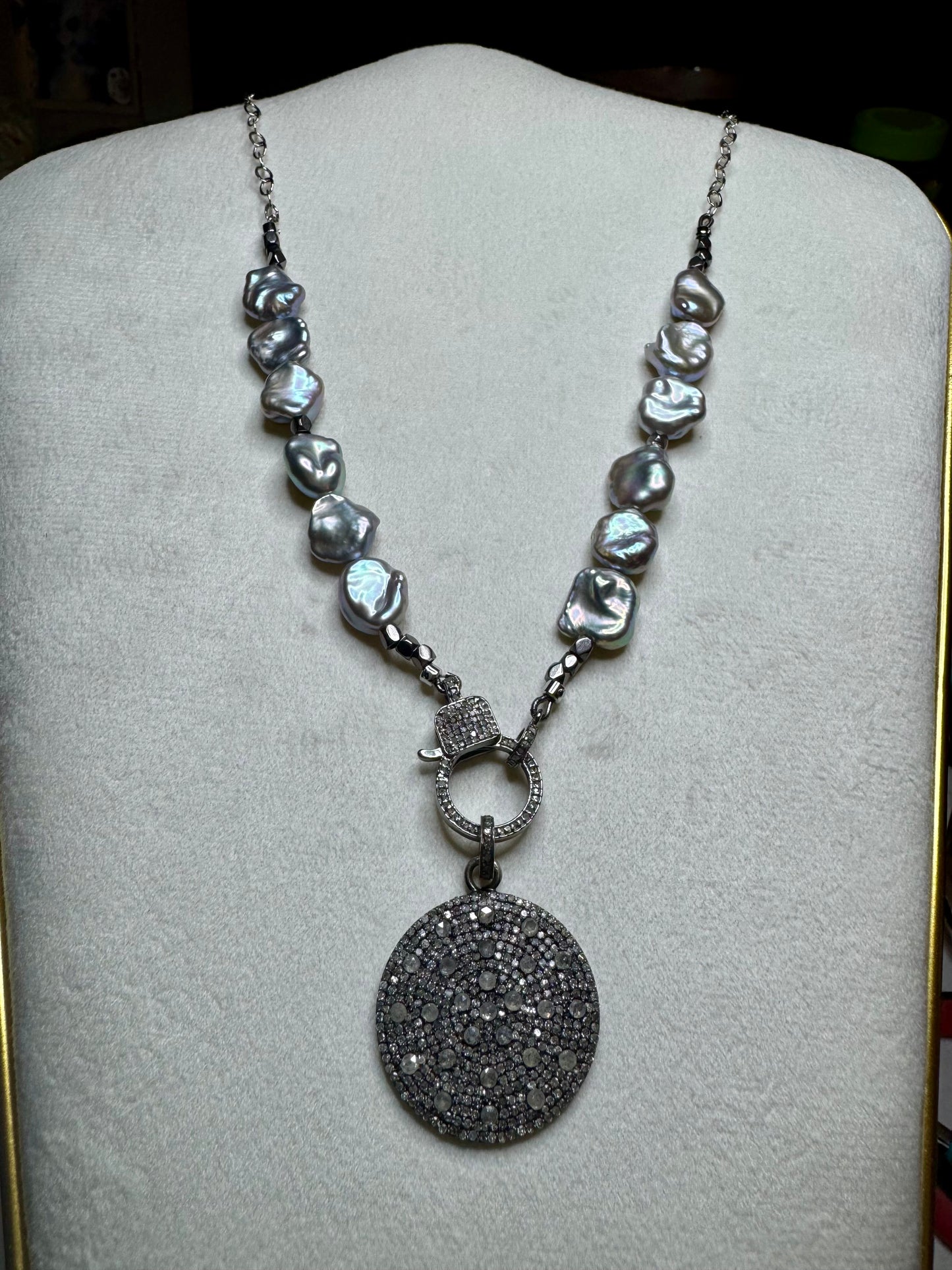 Lavender Rainbow Pearl Necklace