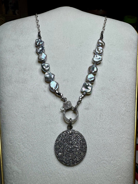 Lavender Rainbow Pearl Necklace