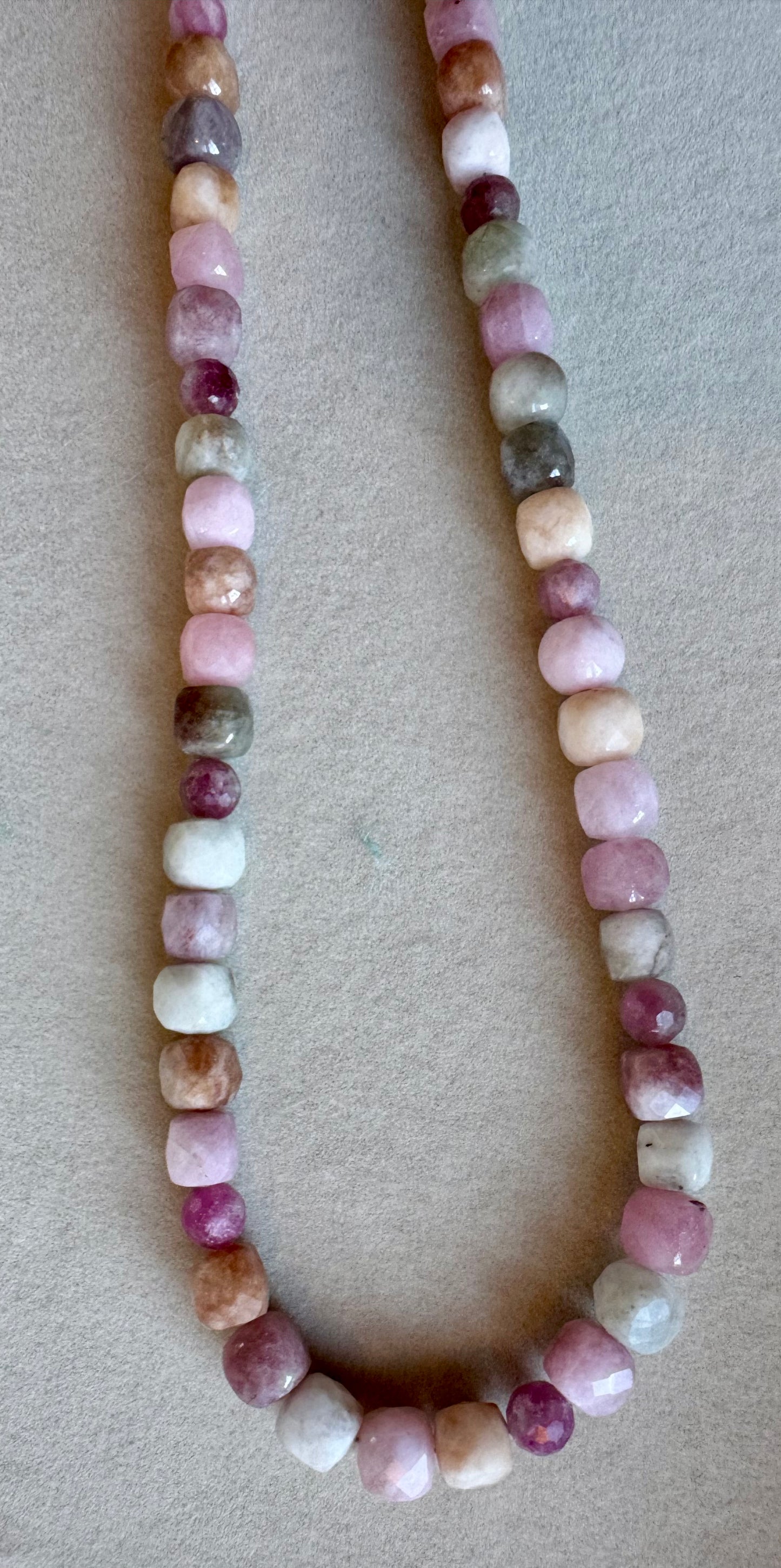 Morganite and Tourmaline Candy Necklace