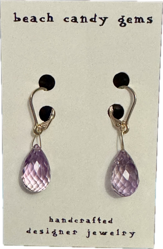 Amethyst Dew Drop Candy Earrings