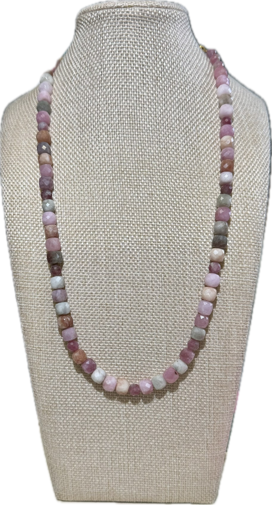 Morganite and Tourmaline Candy Necklace