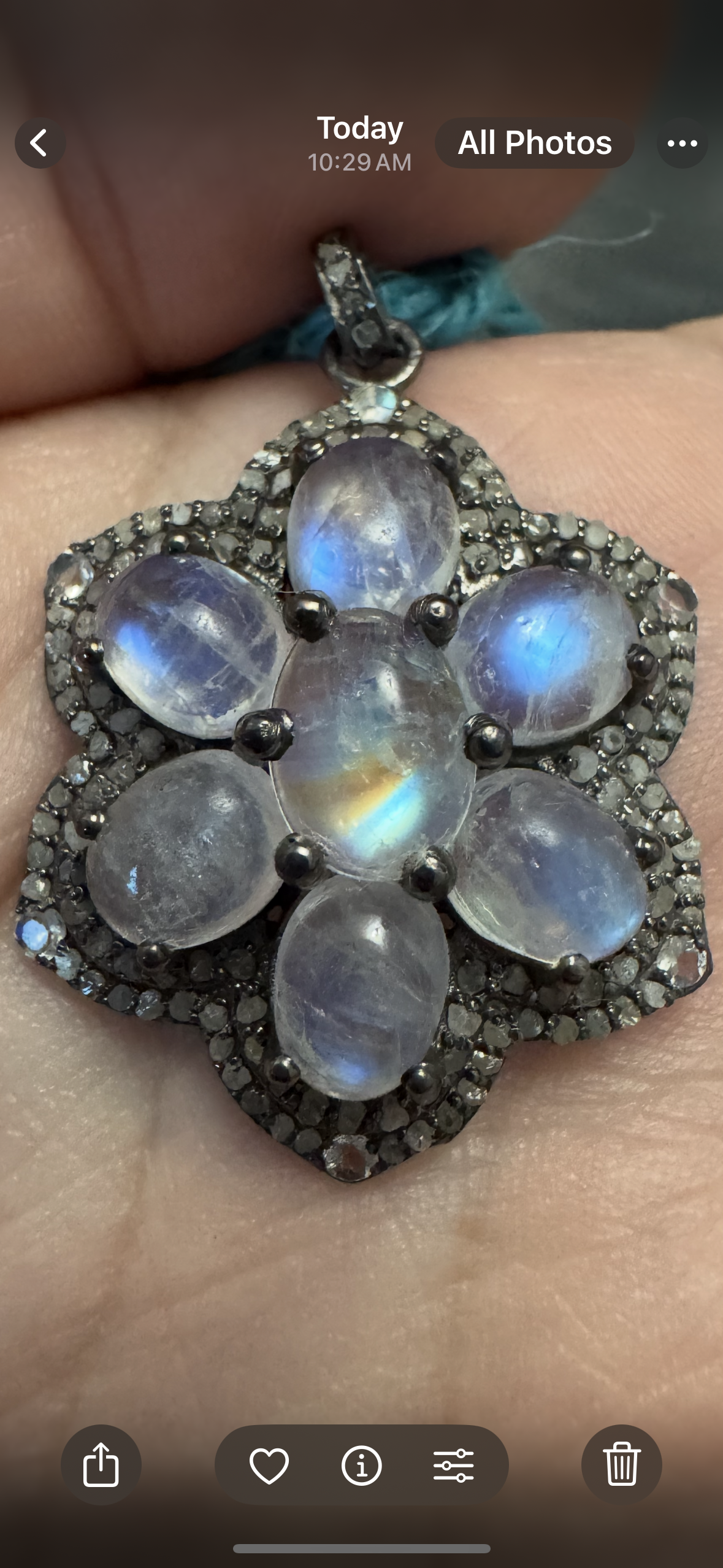 Double Diamond Moonstone Pendant