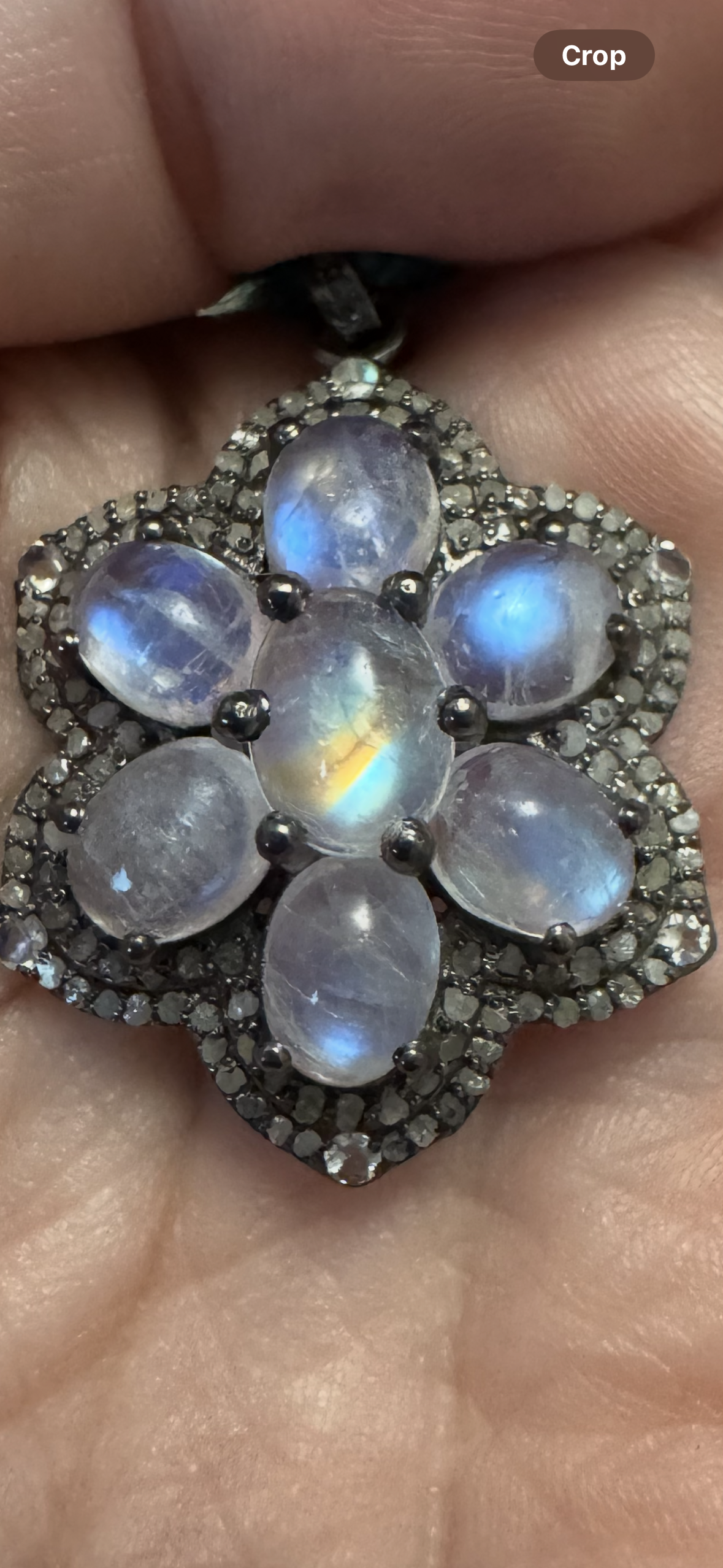 Double Diamond Moonstone Pendant