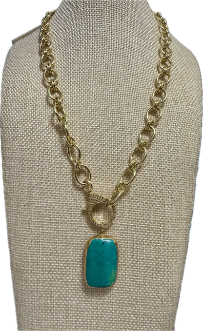 Jane Large Double Rolo Oval Gold Necklace