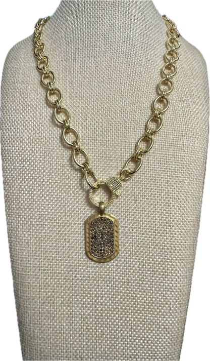 Jane Large Double Rolo Oval Gold Necklace