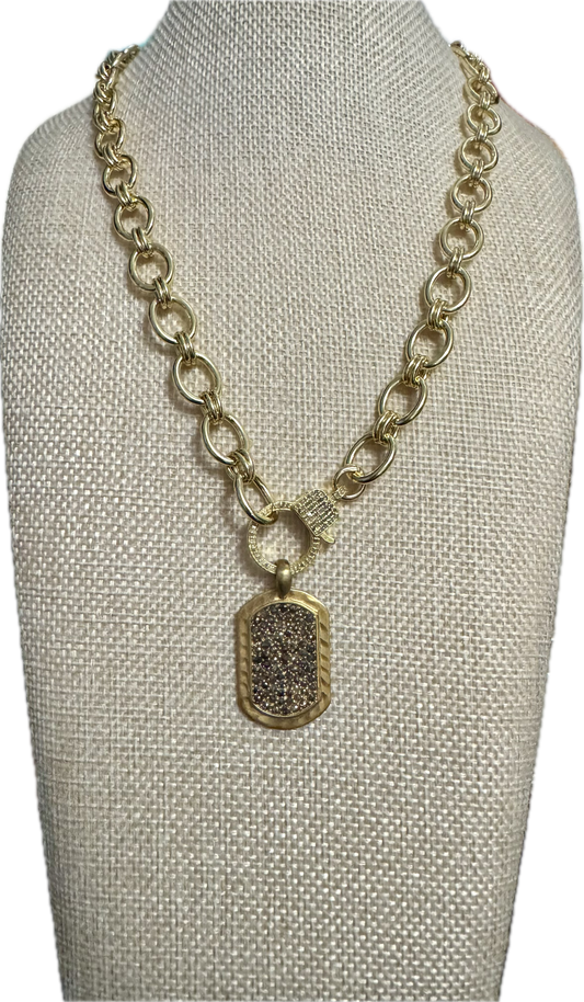 Jane Large Double Rolo Oval Gold Necklace