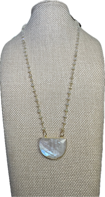 Half Moon Necklace with Ethiopian Opal Candy