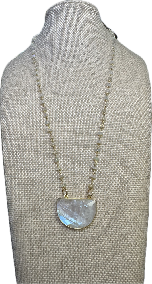 Half Moon Necklace with Ethiopian Opal Candy