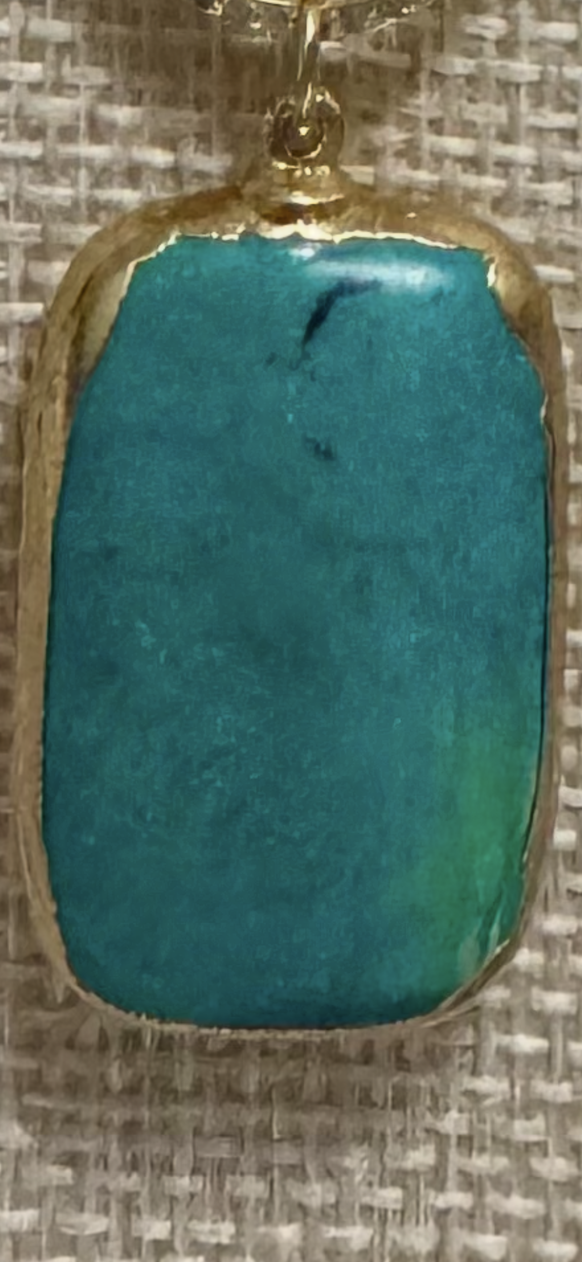 Jane Small Oval Horseshoe Necklace with Turquoise Pendant