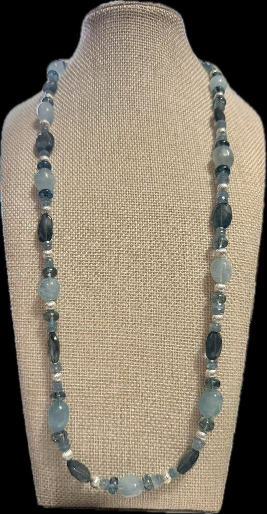 Allanah's Aquamarine Candy Necklace - Black Label