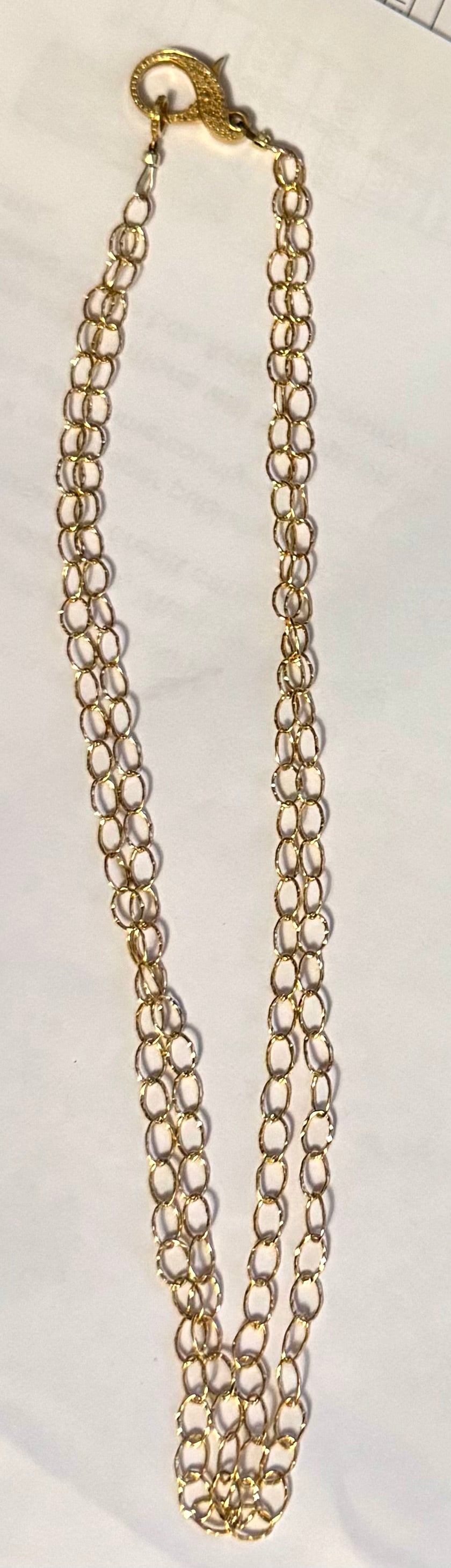 Double Gold Filled Diamond Clasp Chain (multiple options)