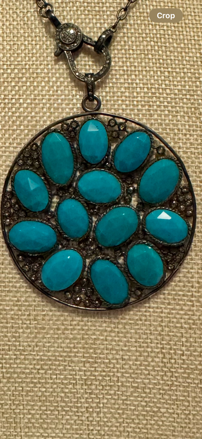 Turquoise Diamond Dream Pendant - bcg Black Label