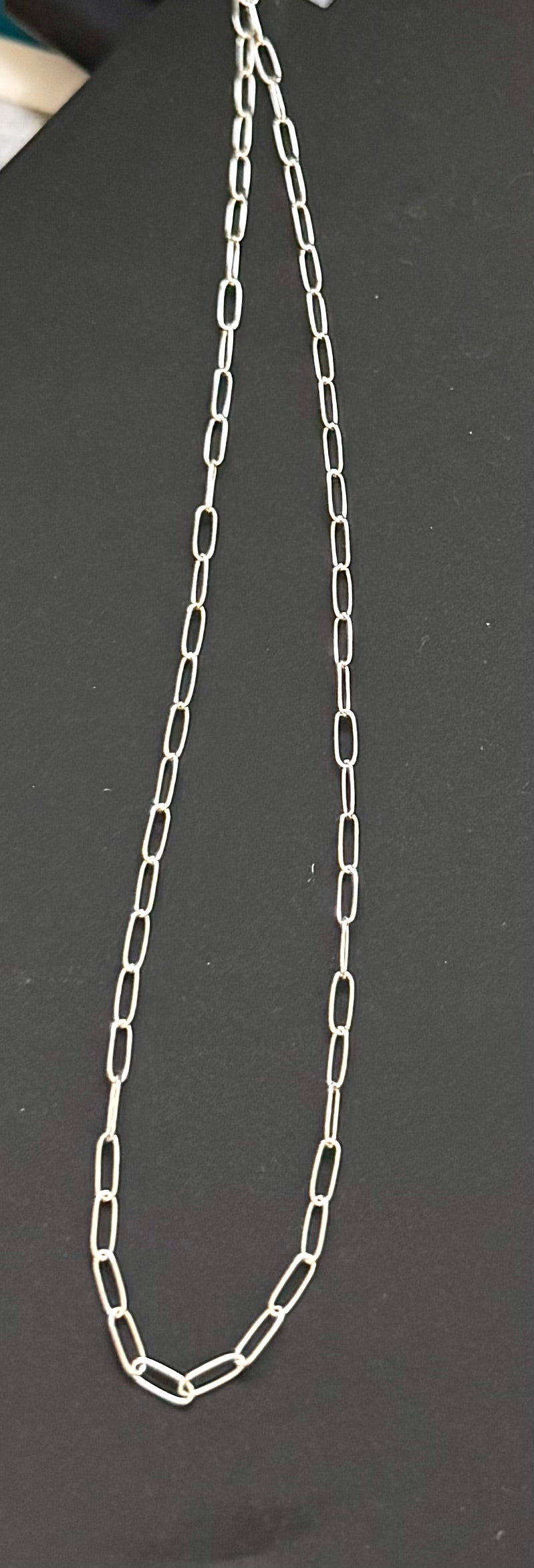 Delicate Sterling Silver Paperclip Necklace