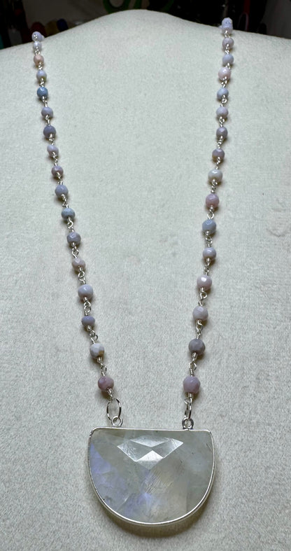 Moonstone and Peruvian Opal Candy Necklace
