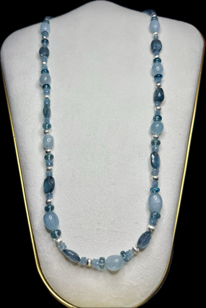 Allanah's Aquamarine Candy Necklace - Black Label