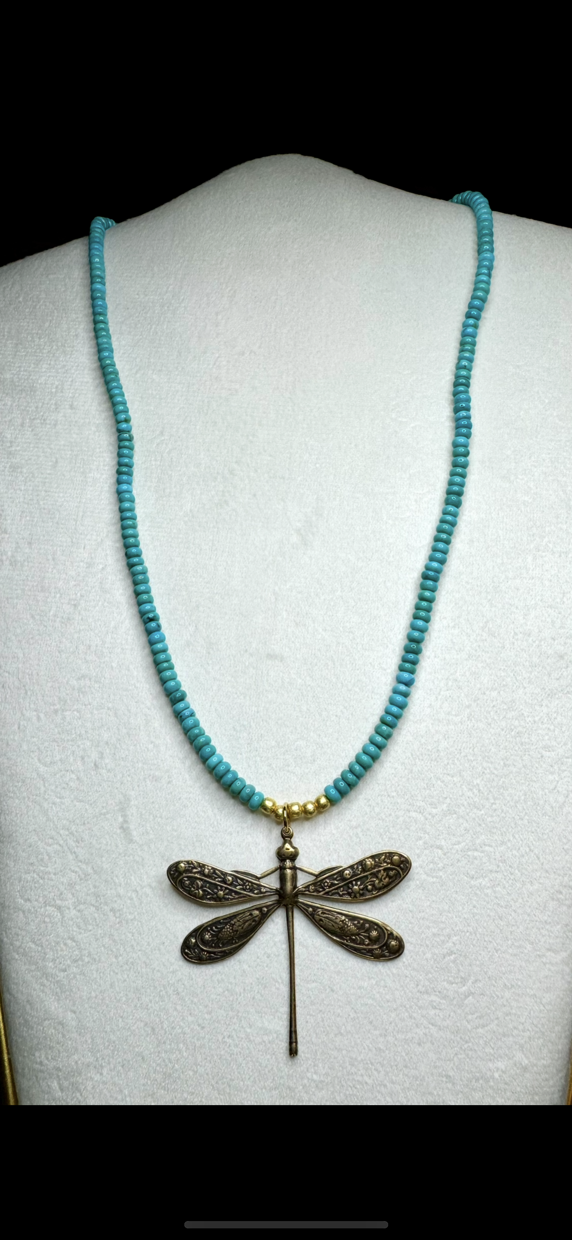 Dragonfly's Turquoise Flight Candy Necklace