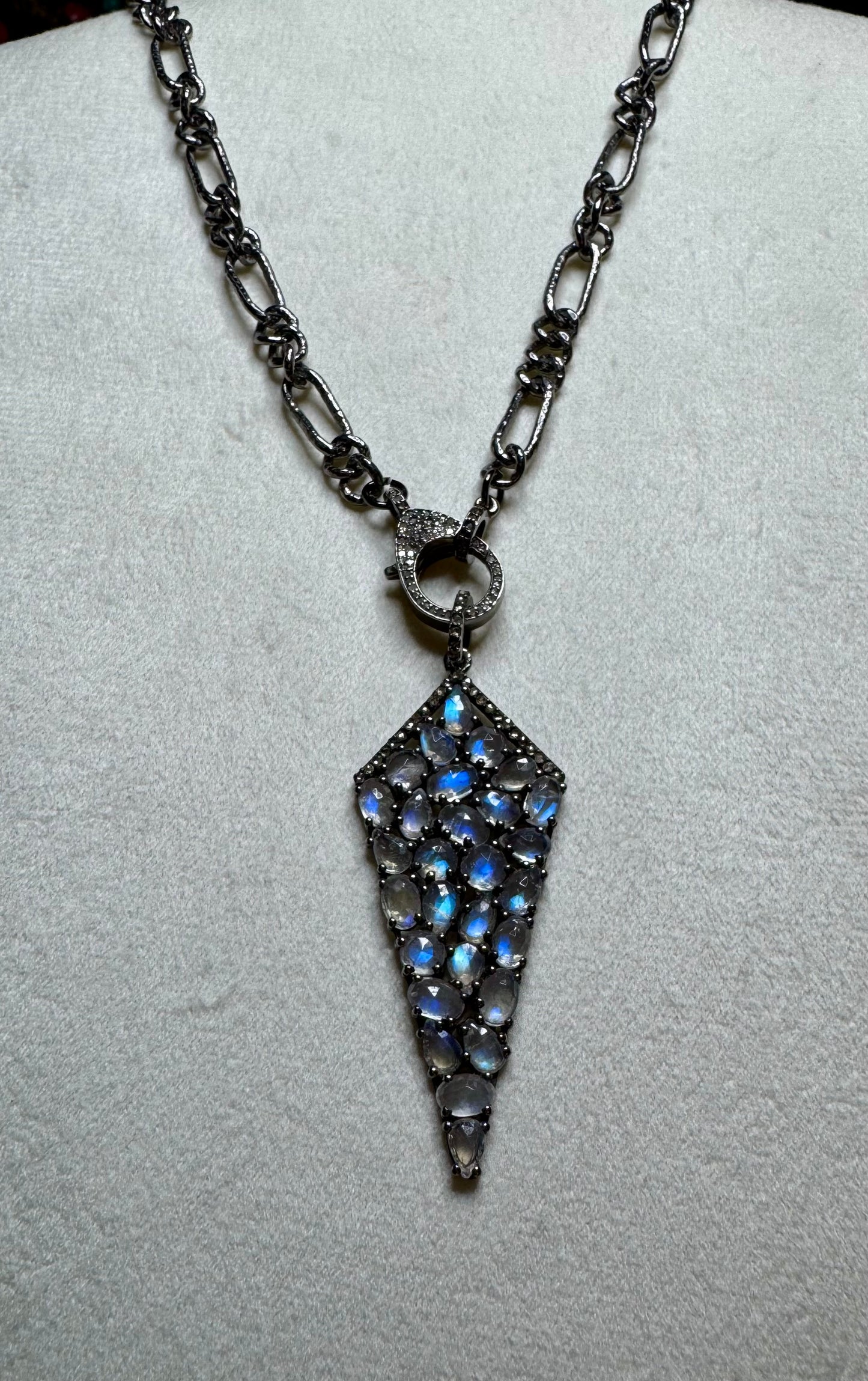 Bessie Gunmetal Oval Chain Necklace