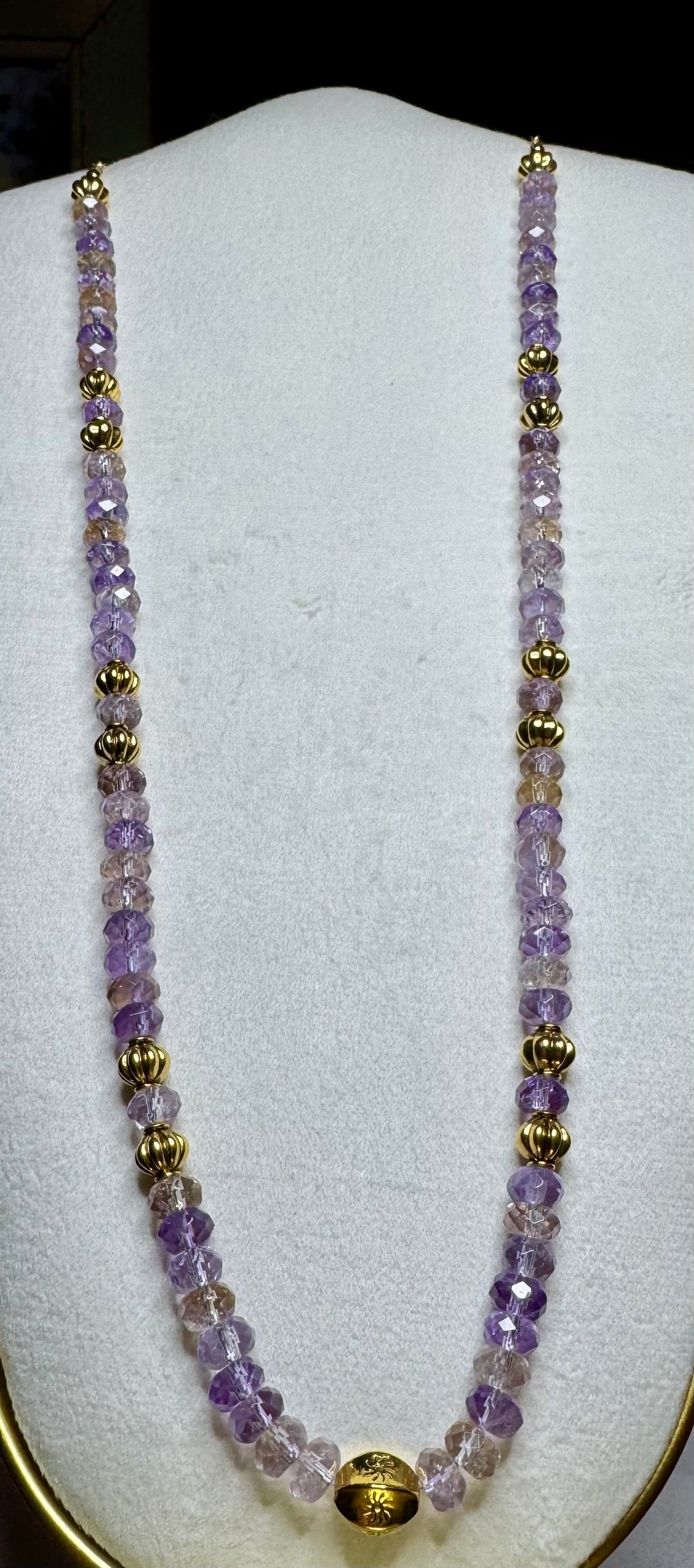 Ametrine and Brass Candy Necklace