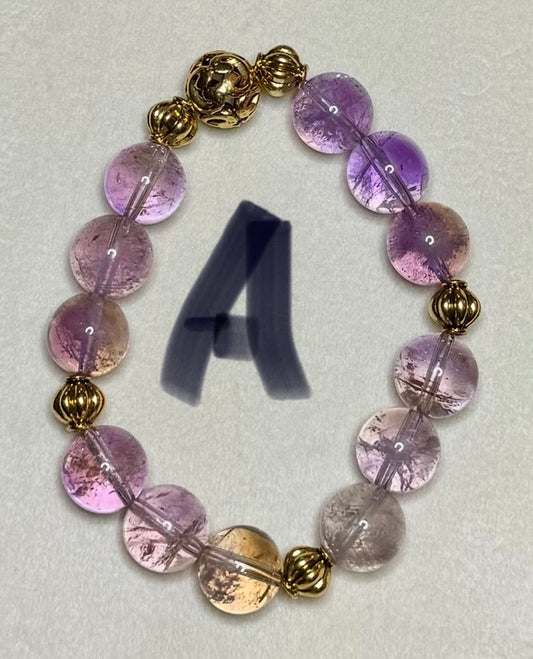 Ametrine and Brass Candy Bracelets