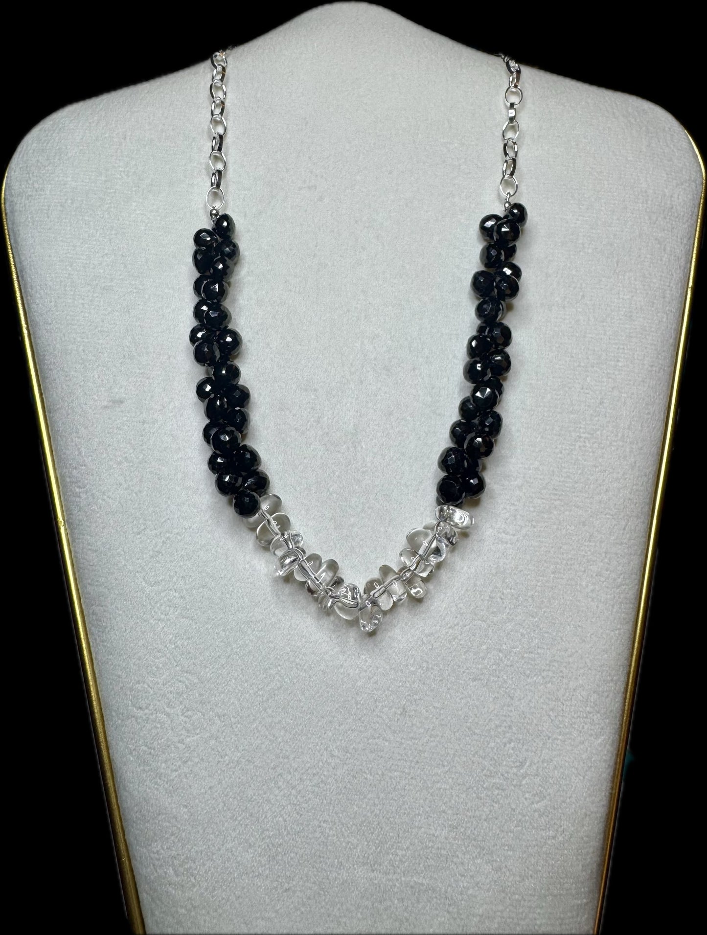 Black Spinel Crystal Quartz Candy Necklace