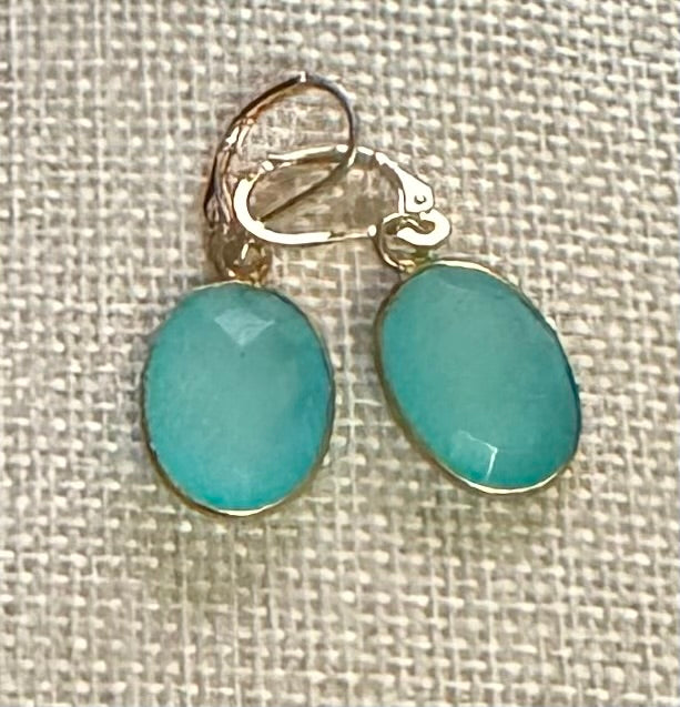 Sea Green Chalcedony Candy Earrings